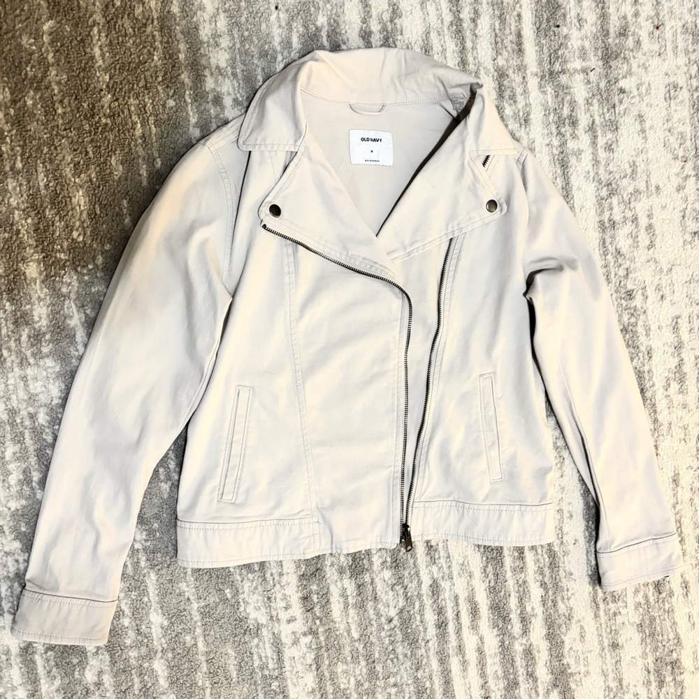 Old Navy Women's Light Beige moto jacket
